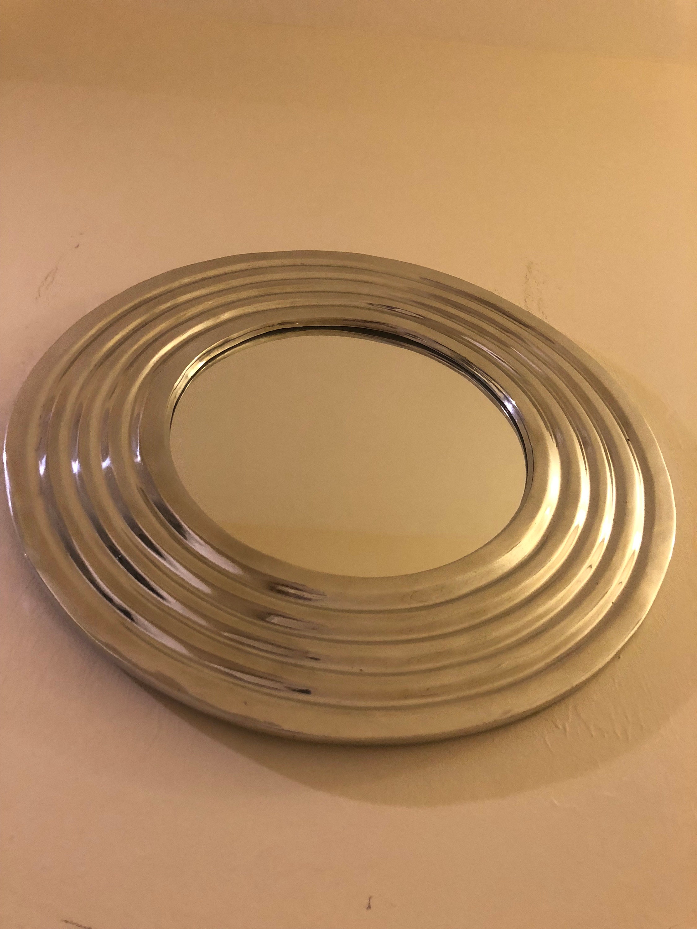 Round Pewter Mirror - Etsy