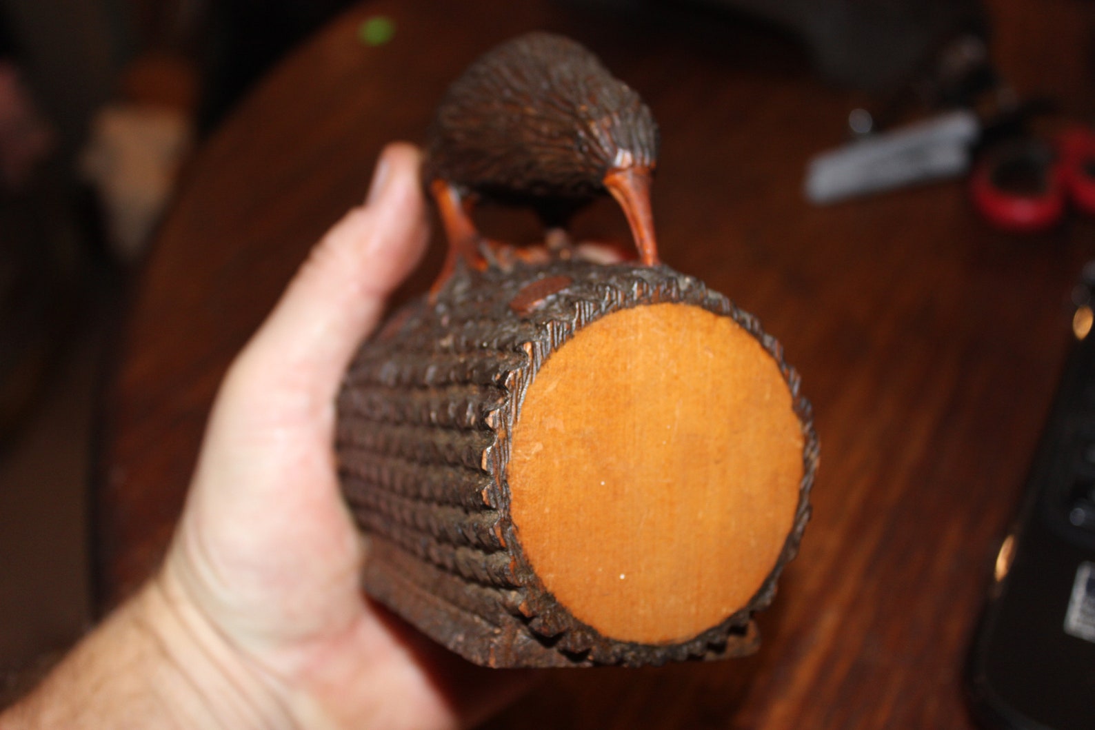 Kauri Kiwi Carved New Zealand Folk Art Wood Carver Wiremu Etsy