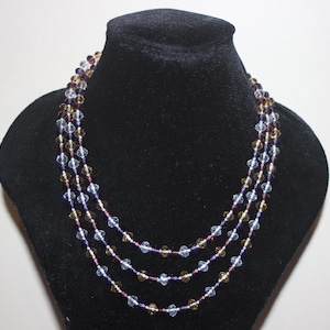 Vintage cut crystal glass beaded necklace