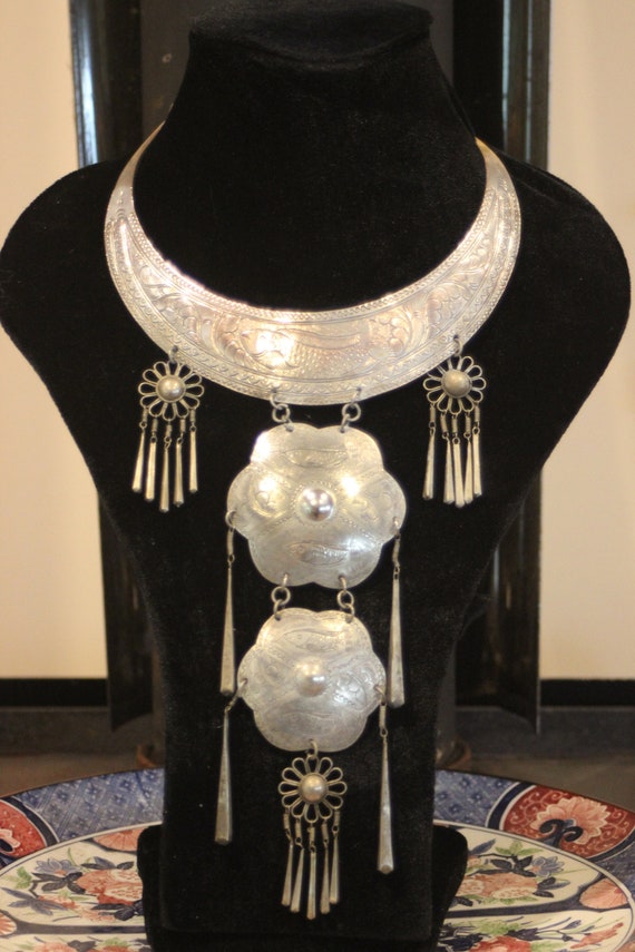 ヴィンテージ ミャオ モン族 シルバー 儀式用首輪ネックレス