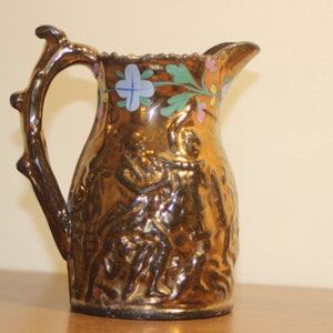 Victorian copper lustre ware jug