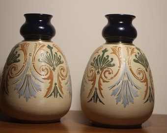 Arts and craft styled vases , Lovett's Langley Mill England / antique stoneware