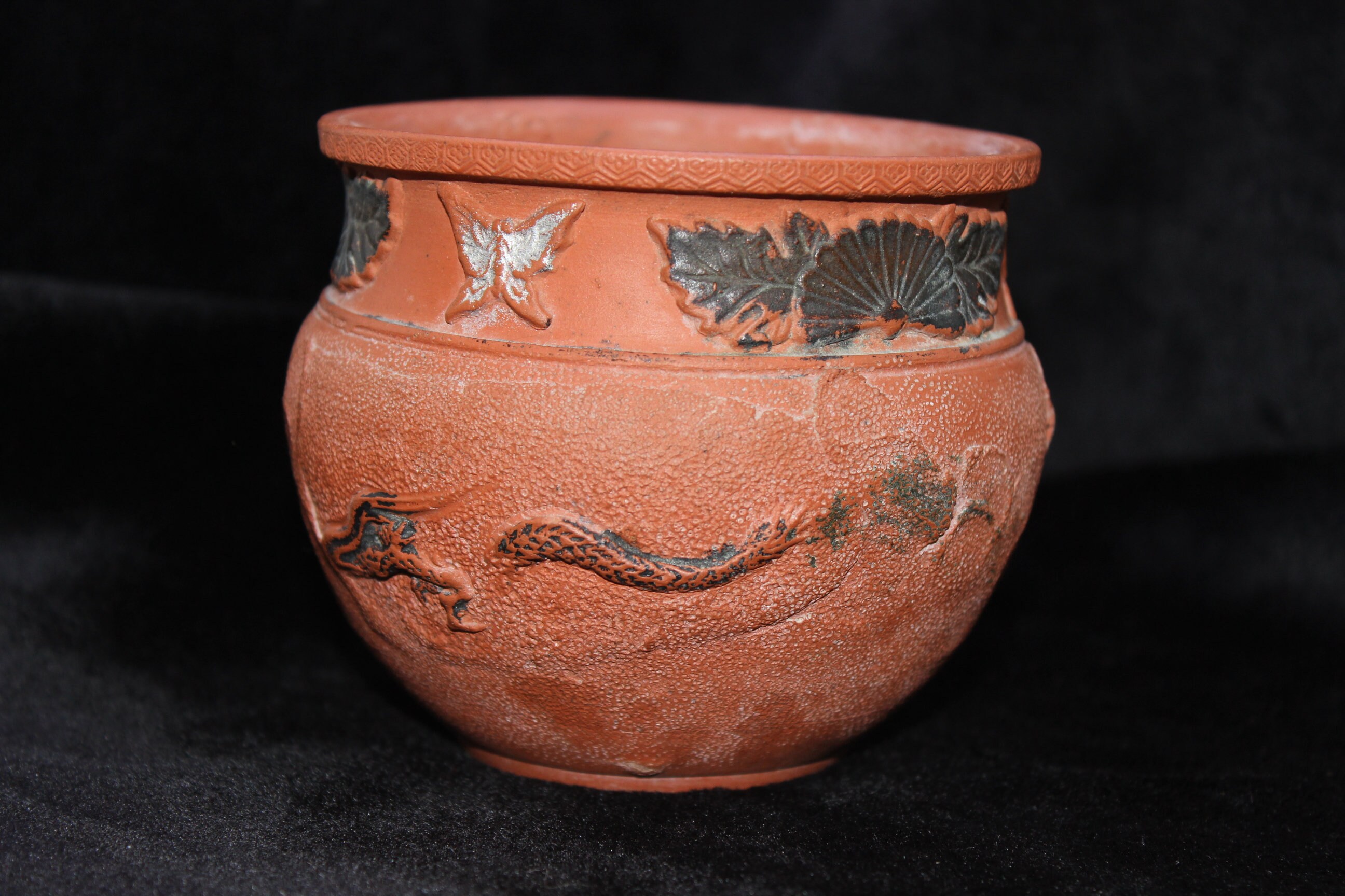 Japanese Tokoname Redware Pottery Dragon Jardiniere Vase Etsy UK