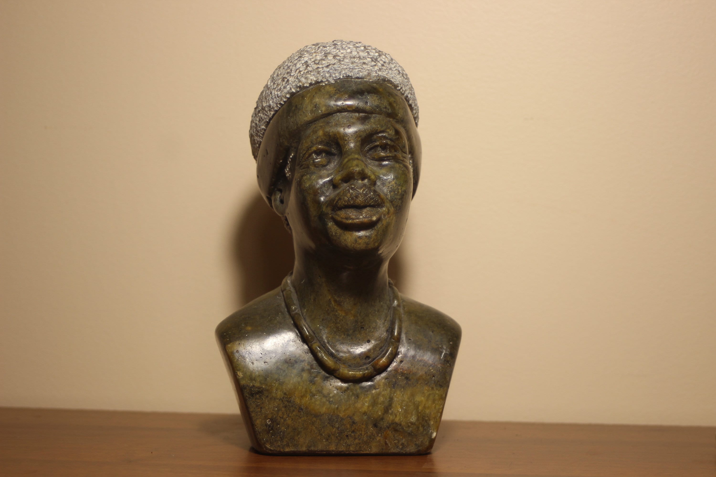 African Soapstone Bust ,carved Female Stone Head Etsy