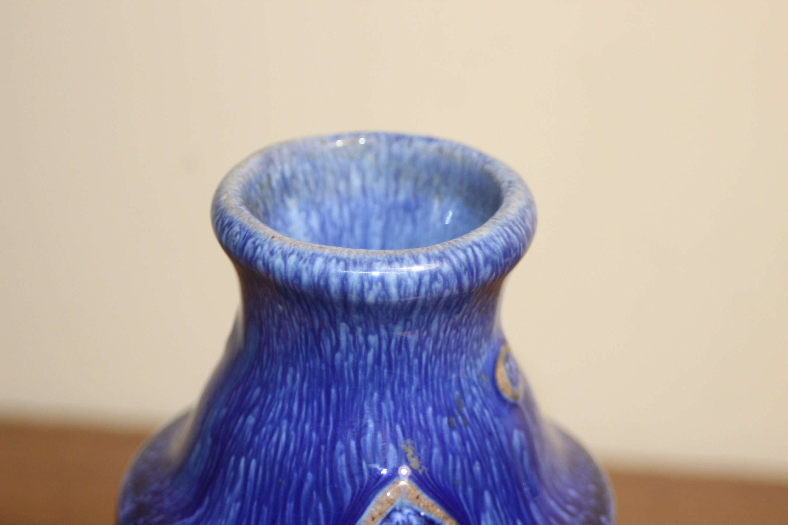 Awaji Pottery Vase Blue / White ,japanese Pottery - Etsy Australia