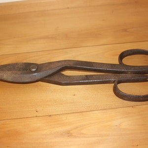 Large Iron Shears 19th C / forged by a blacksmith