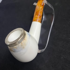 Silver Ring Handmade Meerschaum Pipe  -Classic Meerschaum Pipe