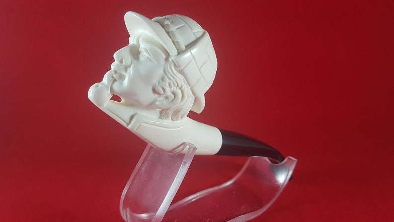 100/% Solid Block Meerschaum Pipe Hand Carved Meerschaum Pipe Sherlock Holmes Meerschaum Pipe Dedective Pipe