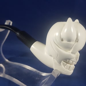 Mini skull meerschaum pipe,smoking pipe,hand carved pipe,block meerschaum,unsmoked pipe