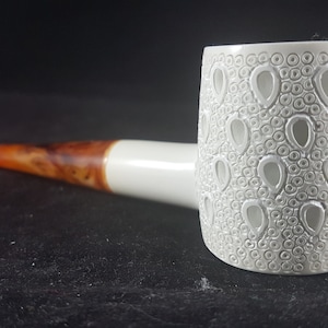 Poker  pipe from block meerschaum with fitted case, Hand-Carved Pipe,, Meerschaum-Pfeifen, 海泡石