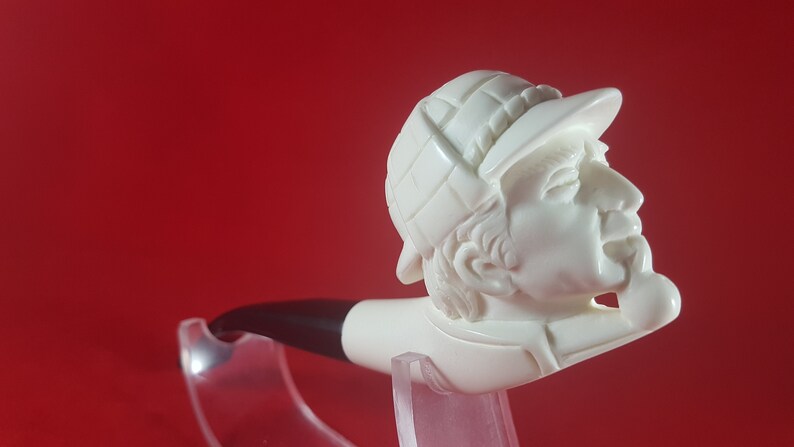 100/% Solid Block Meerschaum Pipe Hand Carved Meerschaum Pipe Sherlock Holmes Meerschaum Pipe Dedective Pipe
