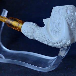 Adlerkralle Meerschaumpfeife, Budgetfreundliche türkische Meerschaumpfeife, cool, stilvoll, handgemacht, Prinz von Venedig Figur