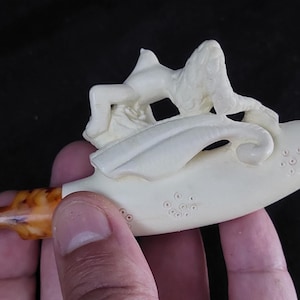 mermaid meerschaum cigaretteholder, hand carved cigaretteholder