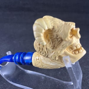 Skull with Horns Design, Blue Stem