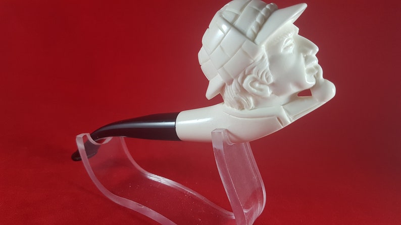 100/% Solid Block Meerschaum Pipe Hand Carved Meerschaum Pipe Sherlock Holmes Meerschaum Pipe Dedective Pipe