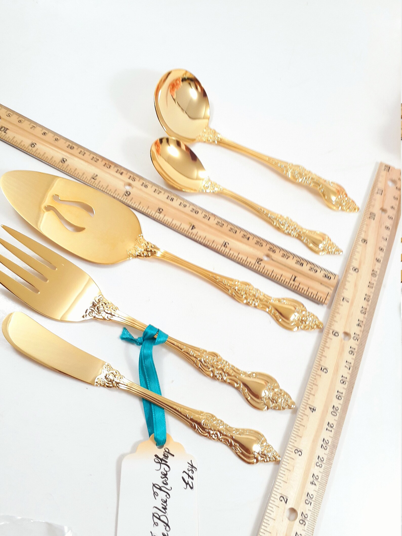 5Pc Gold Flatware Gold Hostess Set Barclay and Geneve Fancy Etsy