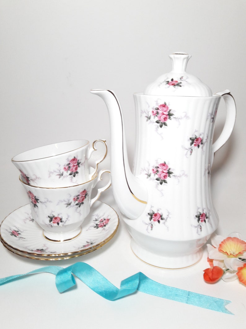 Hammersley Bone China Teapot and Teacups Tea Set Lavender Etsy