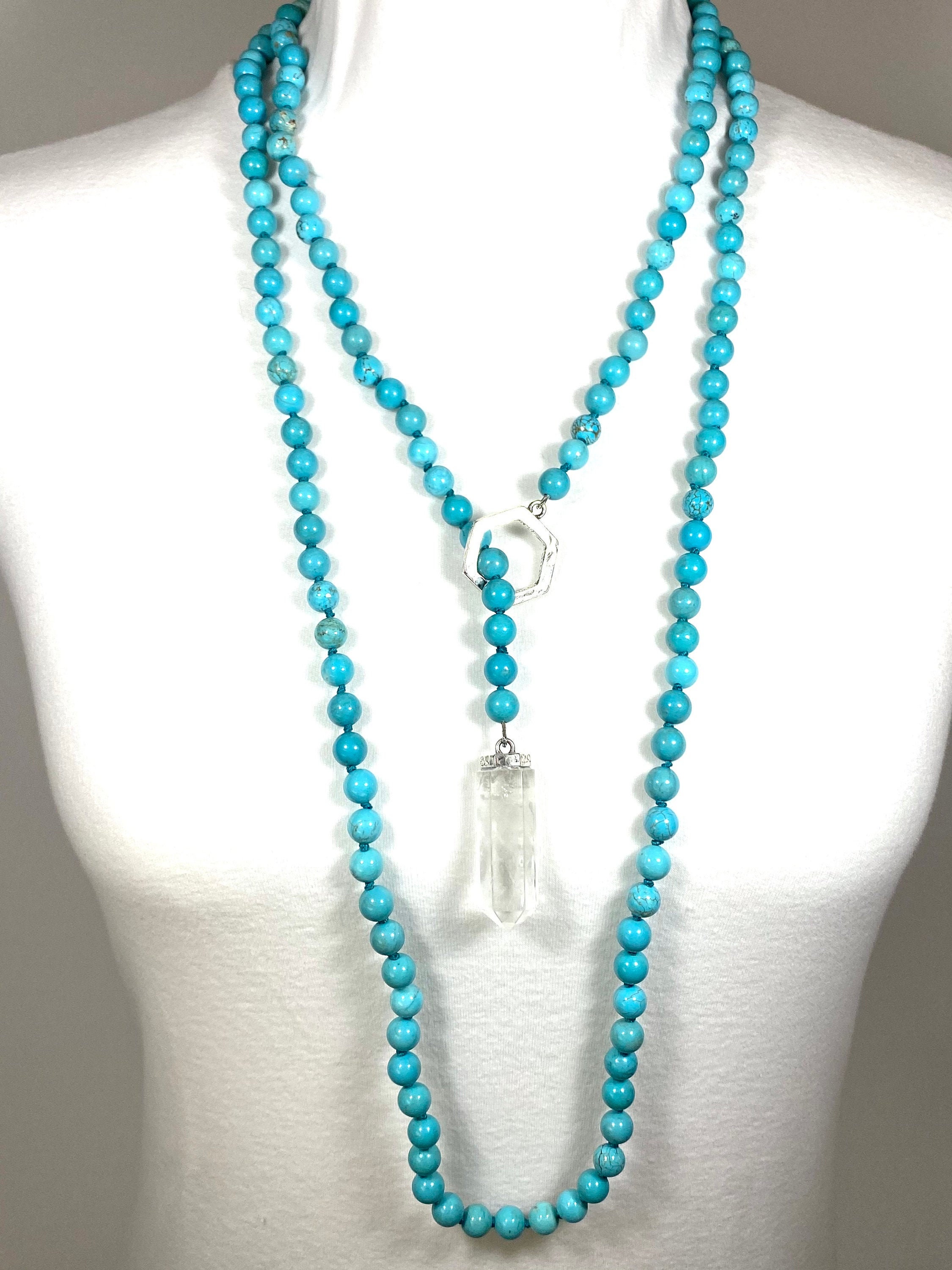 Turquoise lariat necklace Clearance