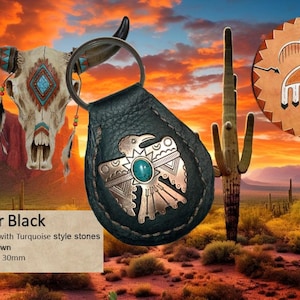 Thunderbird Concho with Turquoise Key Fob