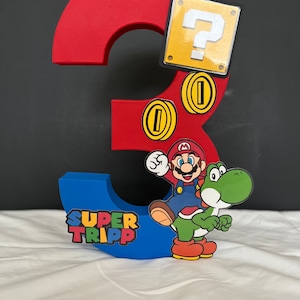 Inspired personalized super Mario paper mache number/letters