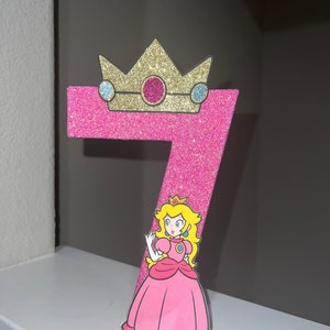 Inspired personalized princess peach mache number/letters