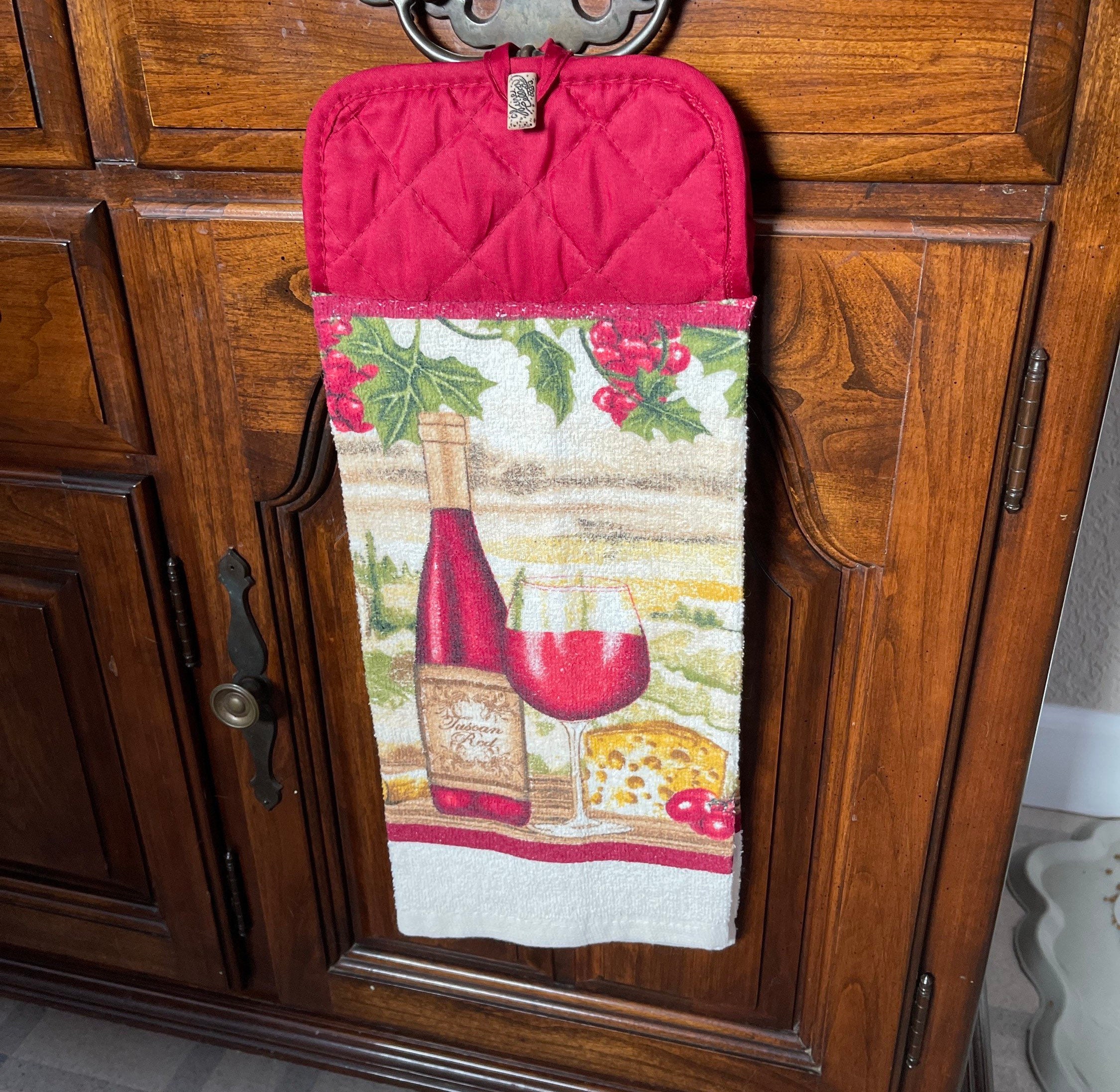 Wine Hanging Towels Vino Kitchen Towel Double Layer Towel Etsy UK