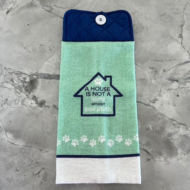 Hanging Kitchen Towels With Paw Prints Pot Holder Top Towel Etsy