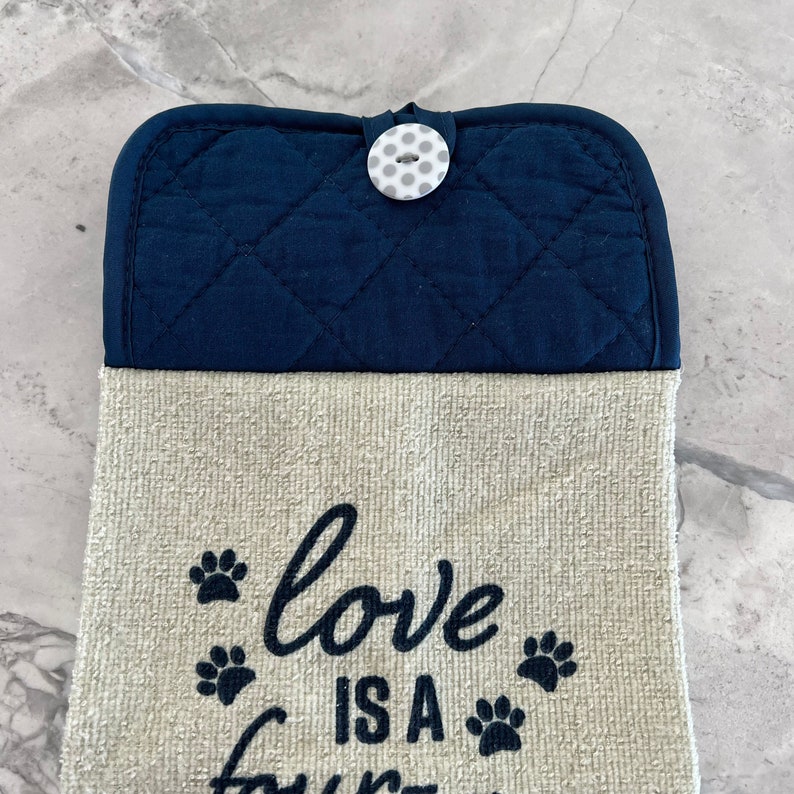 Hanging Kitchen Towels With Paw Prints Pot Holder Top Towel Etsy