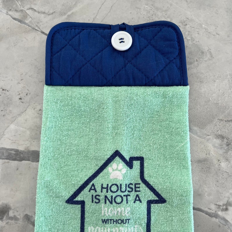 Hanging Kitchen Towels With Paw Prints Pot Holder Top Towel Etsy