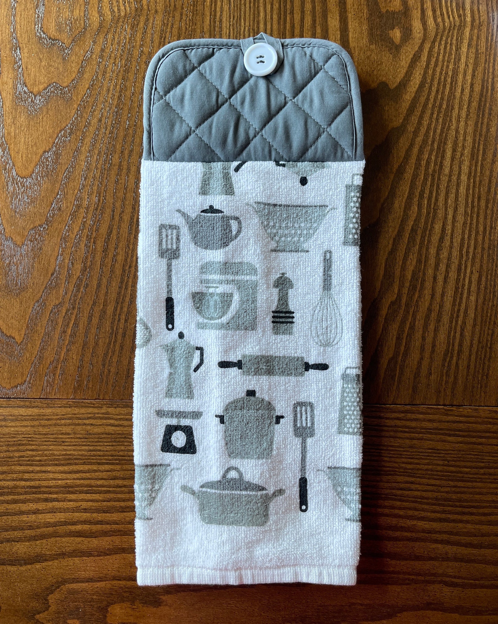 Kitchen Utensils Hanging Towels Double Layer Towel With Sewn Etsy