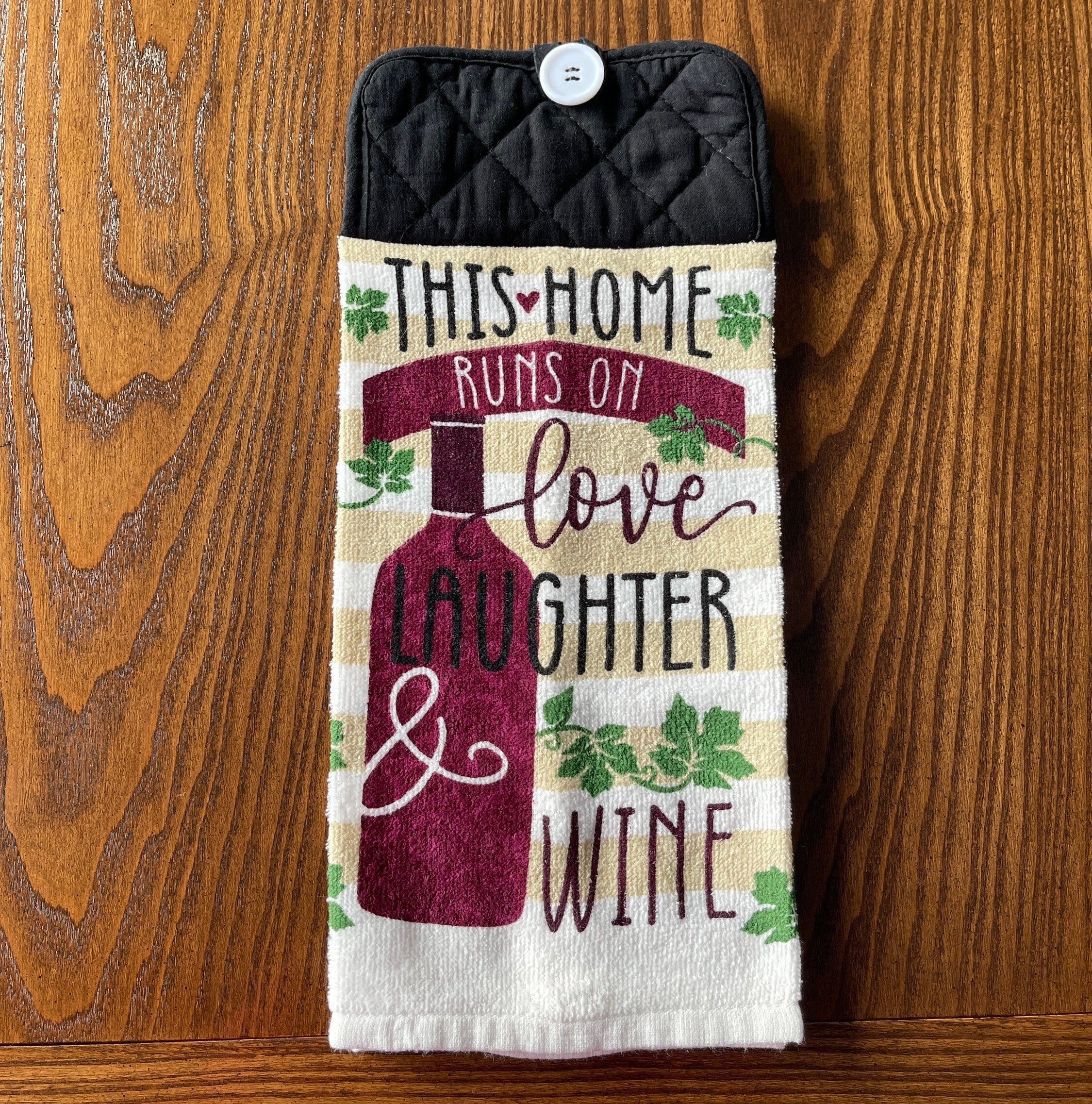 Wine Hanging Towels Vino Kitchen Towel Double Layer Towel Etsy UK