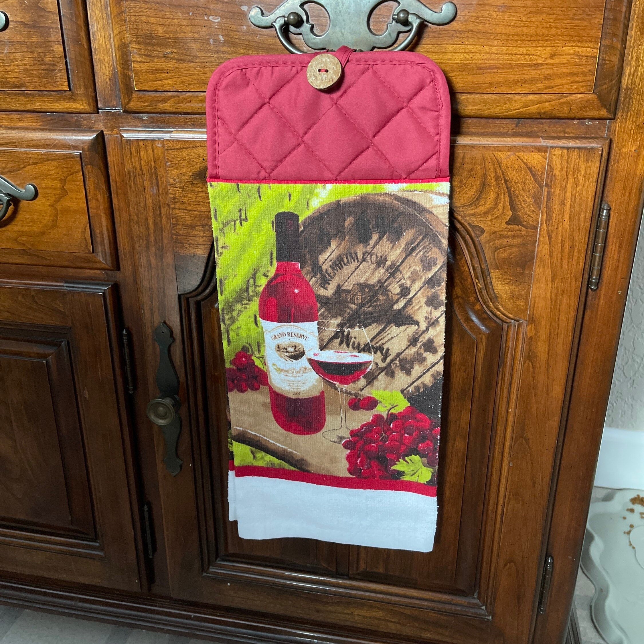 Wine Hanging Towels Vino Kitchen Towel Double Layer Towel Etsy