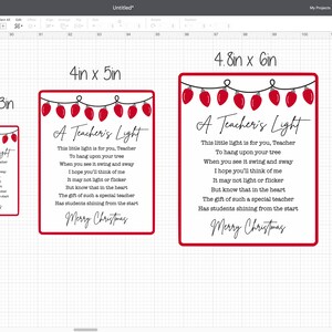 Teacher's Light Printable Card Poem for Friendship Ornaments PDF + PNG ...