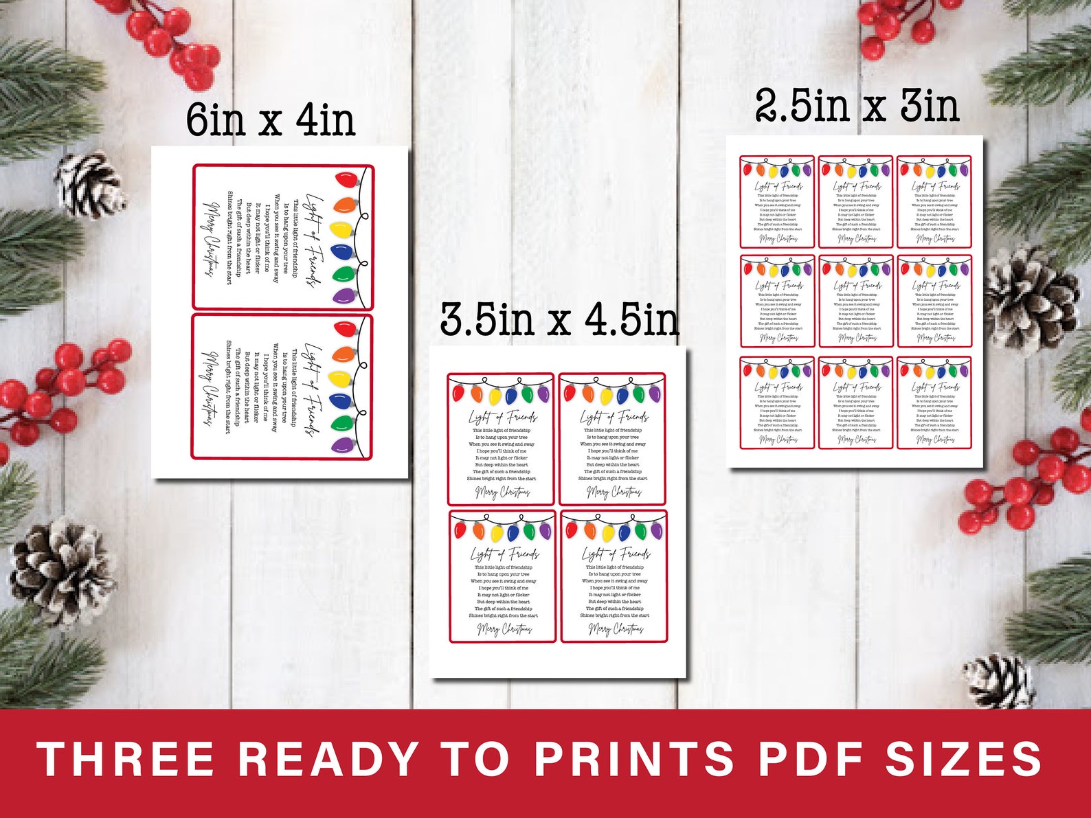 Light of Friends Printable Card Poem for Friendship Ornaments - Etsy
