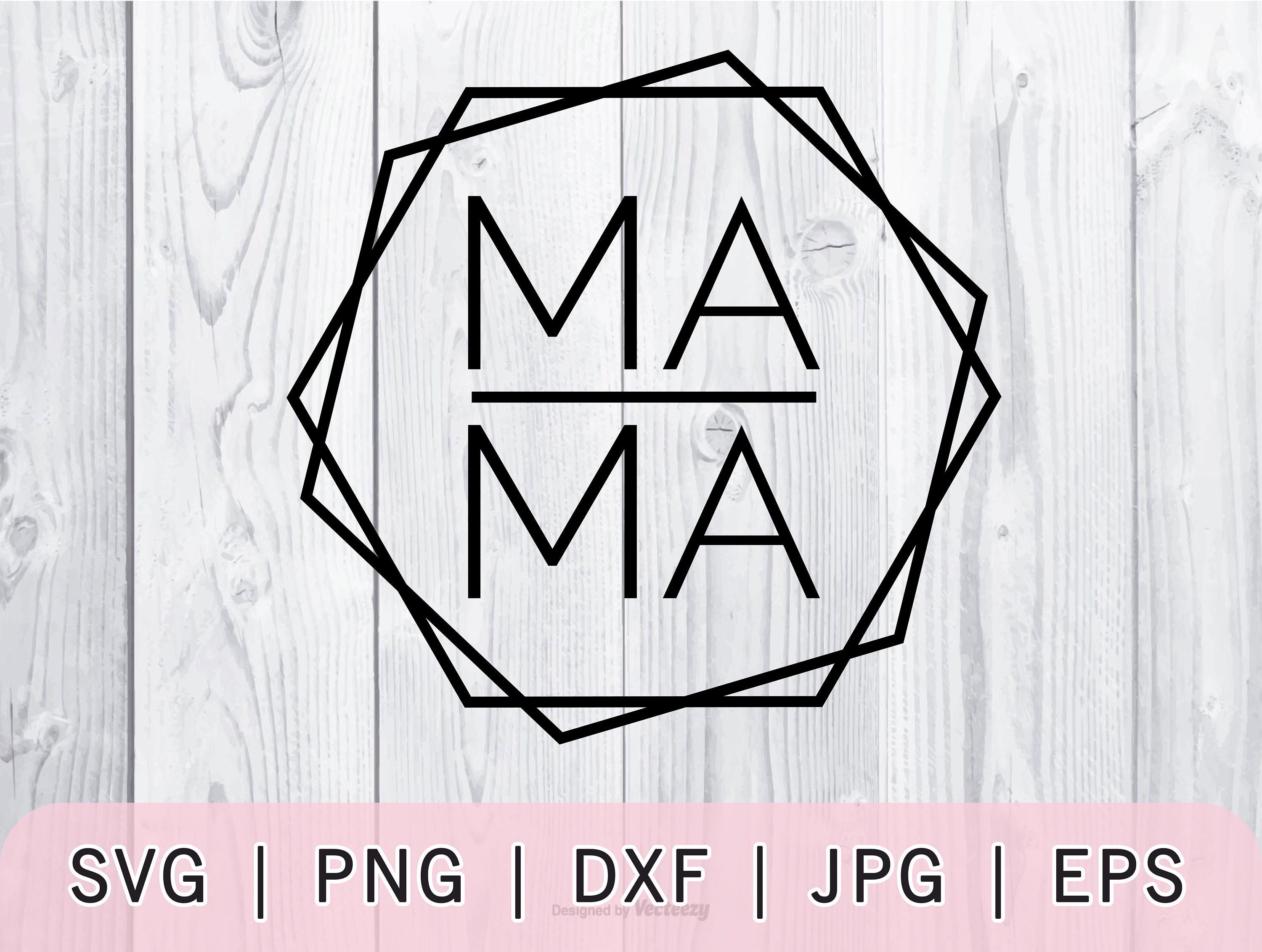 Download Mama with Hexagon Frame Outline SVG Mothers Day Mama SVG ...