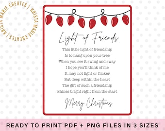 Friendship Light Printable Poem Etsy Friendship Light Printable Poem Etsy