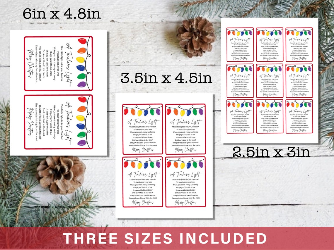 A Teacher's Light Poem Printable Card for Friendship Etsy