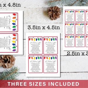 A Teacher's Light Poem Printable Card for Friendship Ornaments PDF ...