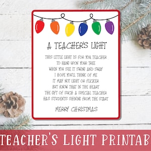 Teacher's Light Printable Card Poem for Friendship Ornaments PDF PNG ...