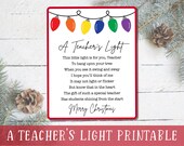 A Teacher's Light Poem Printable Card for Friendship - Etsy UK