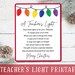 A Teacher's Light Poem Printable Card for Friendship Ornaments PDF PNG ...