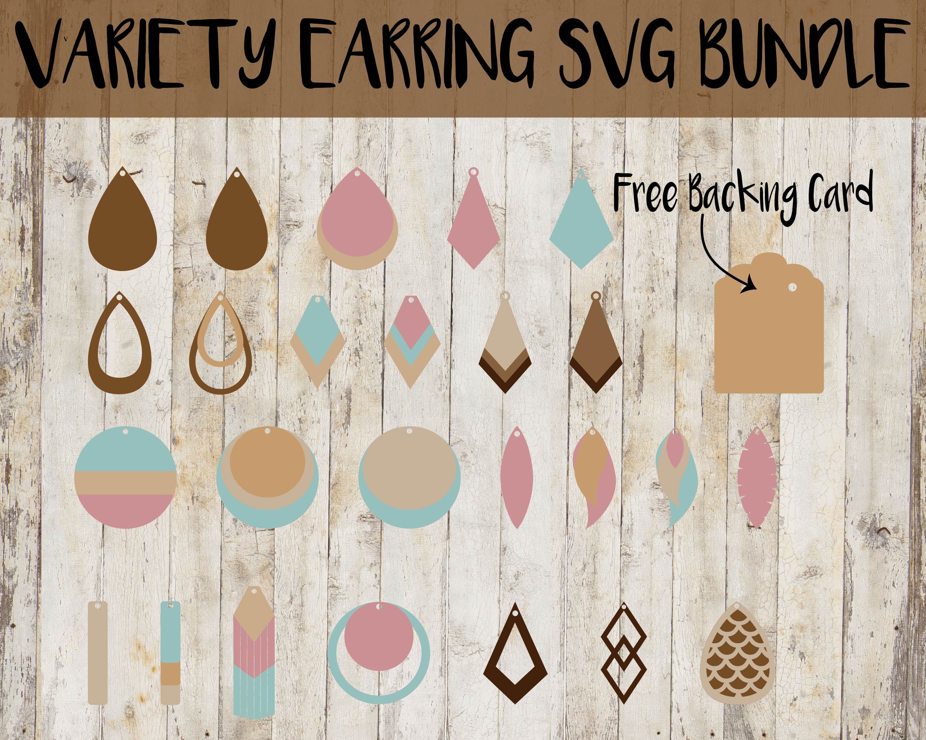 Download Faux Leather Earring Svg Bundle Design Template Etsy