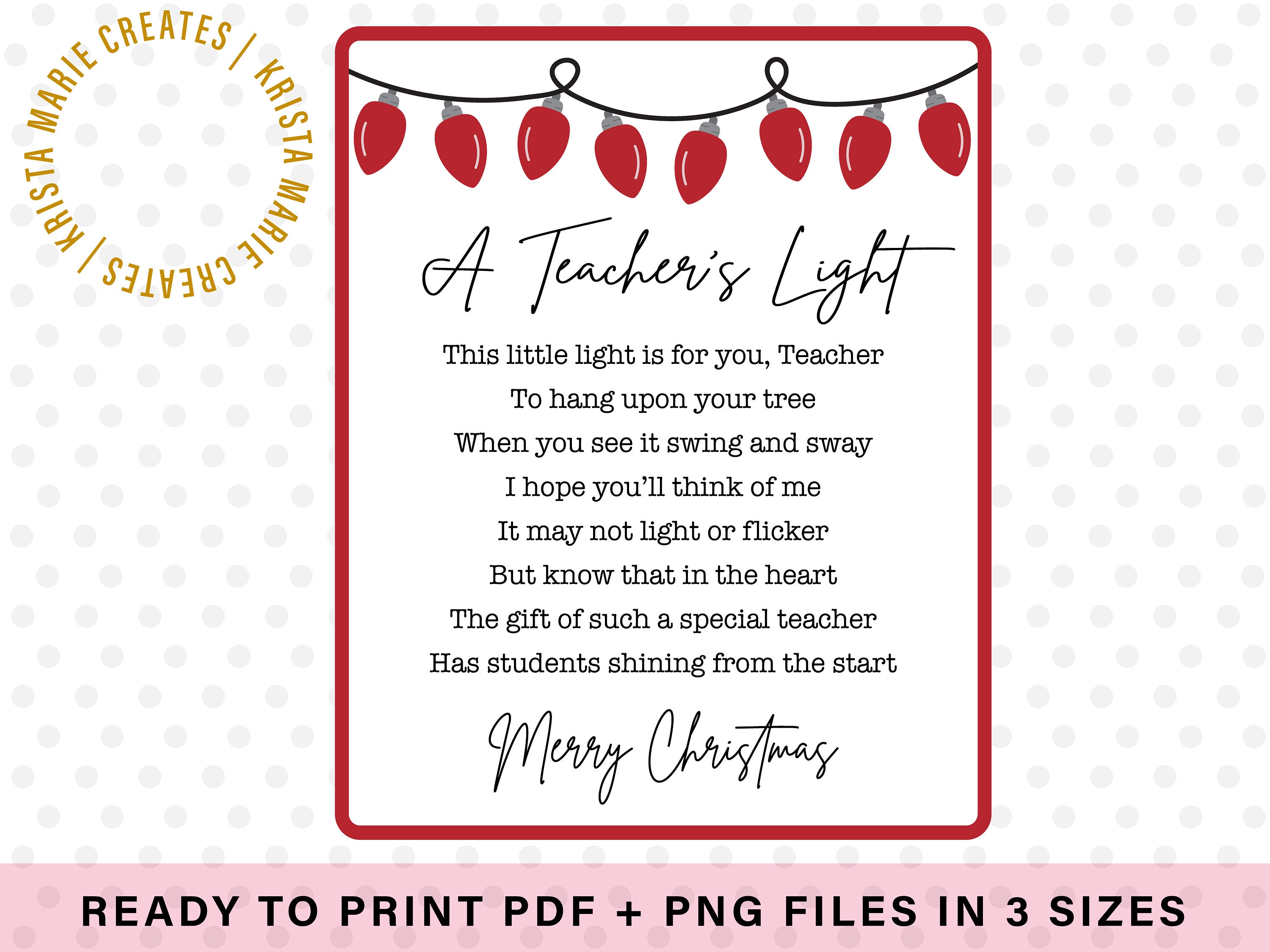 Teacher s Light Printable Card Poem For Friendship Etsy Ireland Teacher s Light Printable Card Poem For Friendship Etsy Ireland