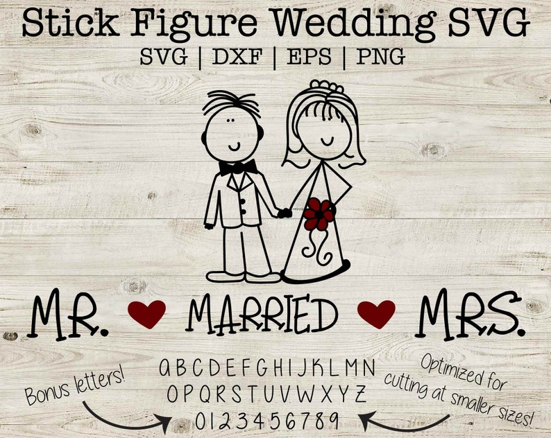 Download Wedding Stick Figure Ornament SVG Stick People Bride ...