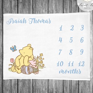 winnie the pooh milestone blanket