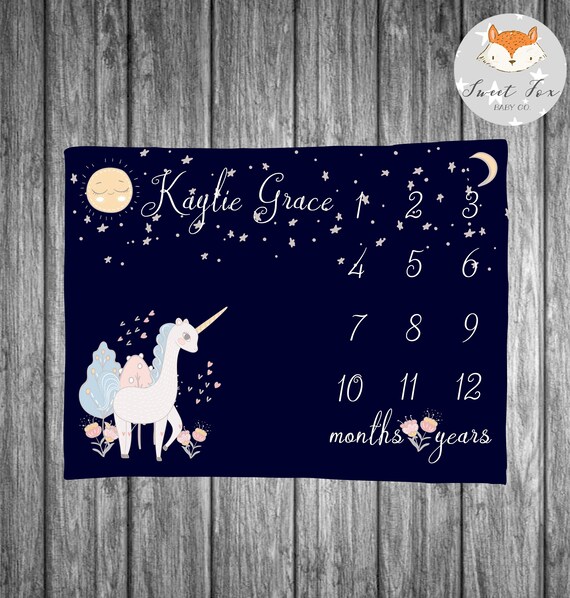 unicorn milestone blanket