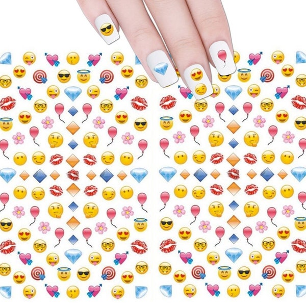 Emoji Nails Etsy