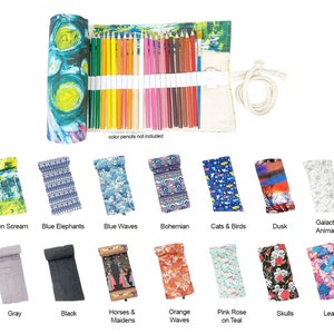 Canvas Pencil Roll Organizer 72 Slots Fabric Pencil Wrap Pouch Fabric Pencil Holder Color Pencil Organizer Canvas Roll Up Case