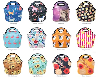 Neoprene Lunch Bag Neoprene Lunch Tote Washable Lunch Bag Zip Lunch Tote Neoprene Bag Lunch Carrier Lunch Holder Stroller Bag