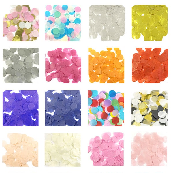 Tissue Paper Confetti - 1" Round Confetti - Pick Your Confetti Colors (30g) - FREE SHIP